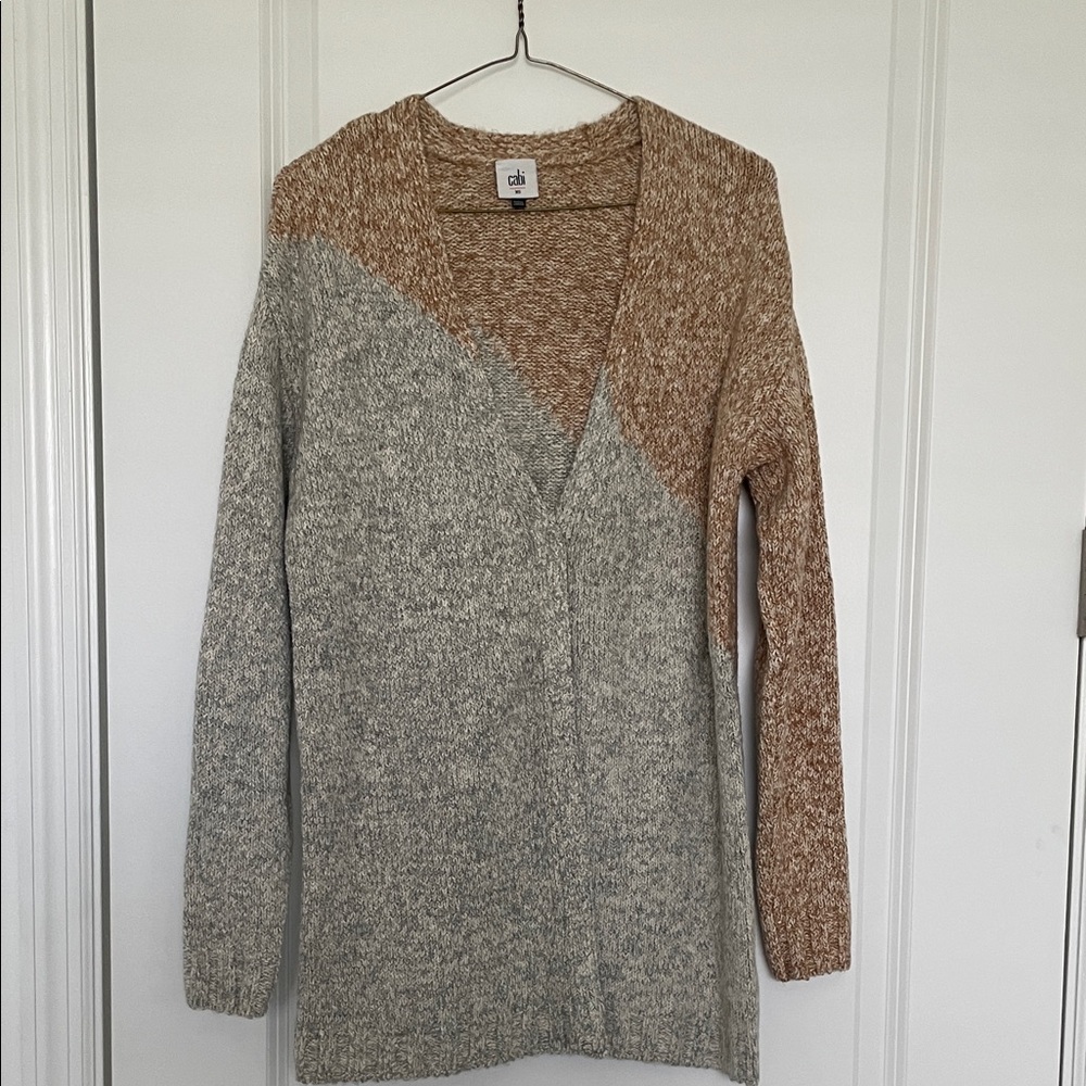 CAbi Women's Cardigan - Gray and Tan
